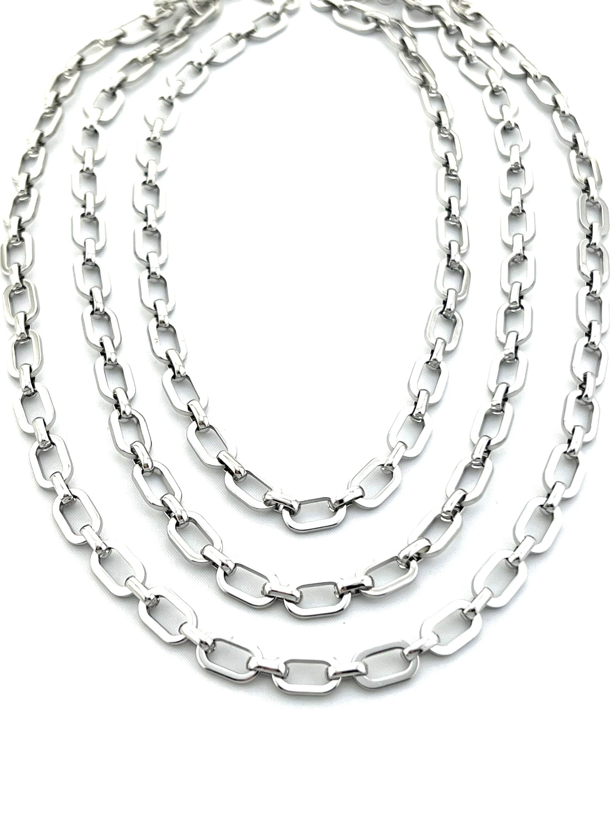 TRIPLE SILVER-GOLD NECKLACE  262-40