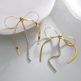 RHINESTONE BOW EARRINGS  E-16
