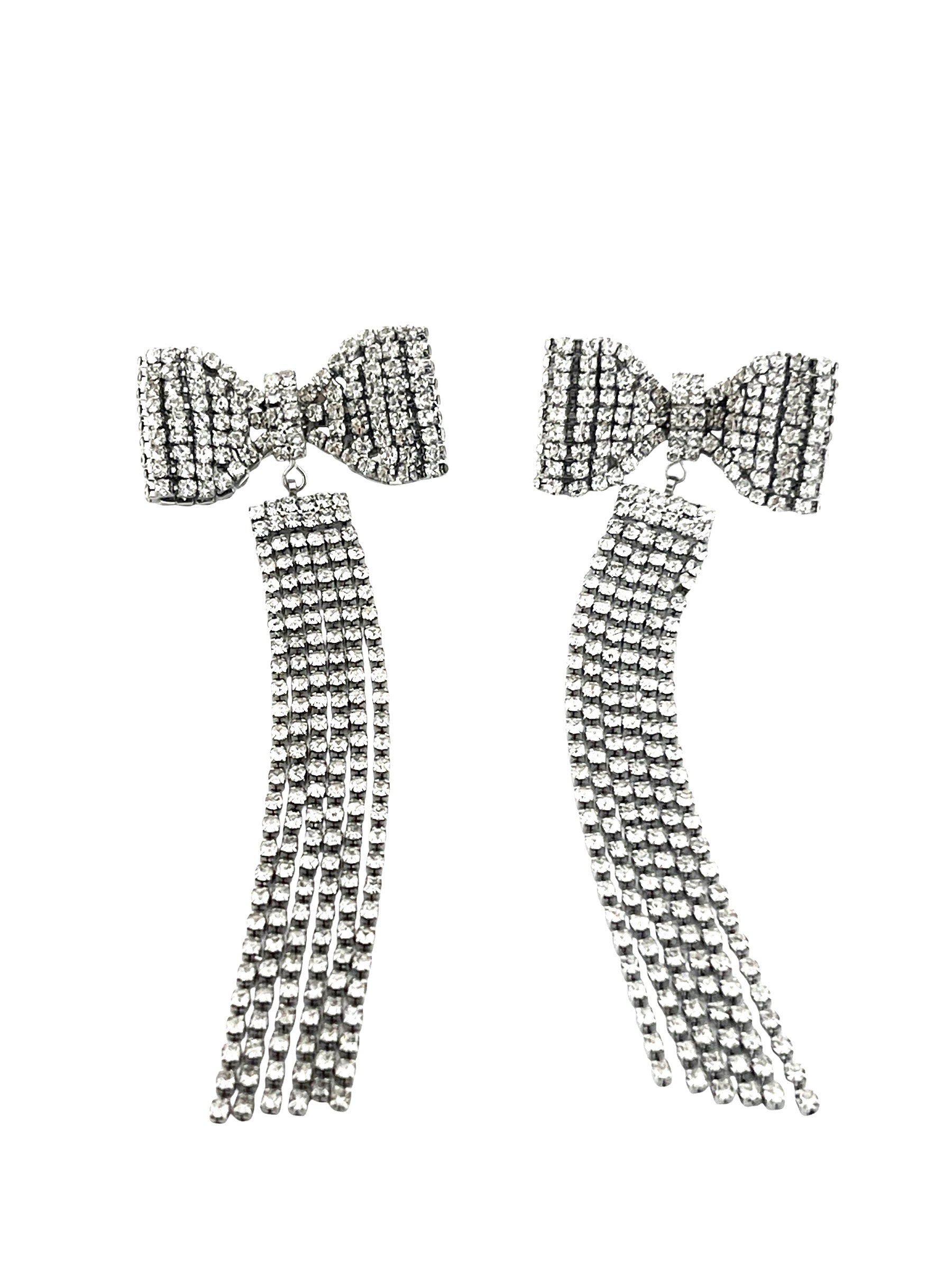 SILVER BOW EARRINGS  E-15