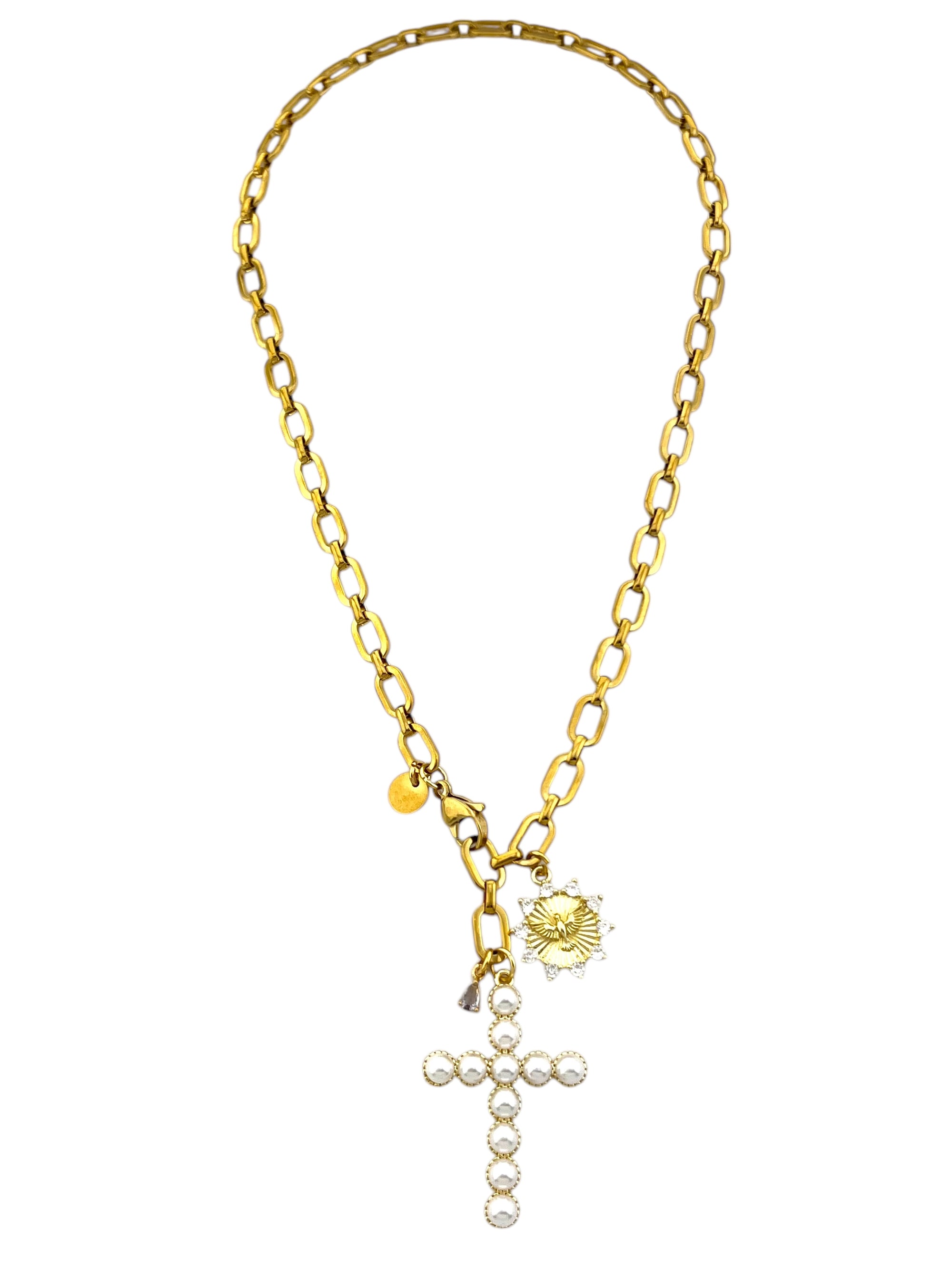 PEARL CROSS NECKLACE 53-42