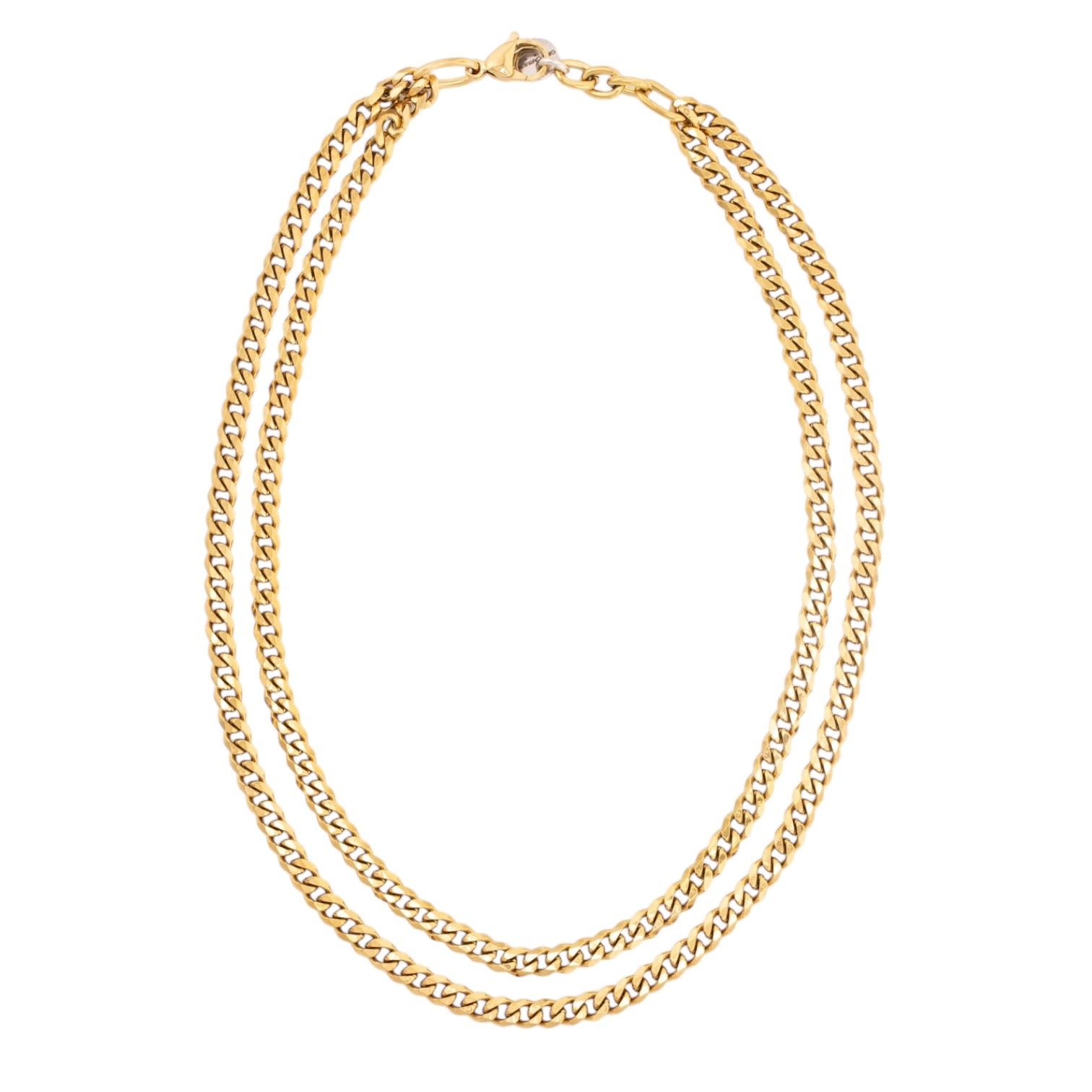 DOUBLE STACKED CHAIN NECKLACE  289-34